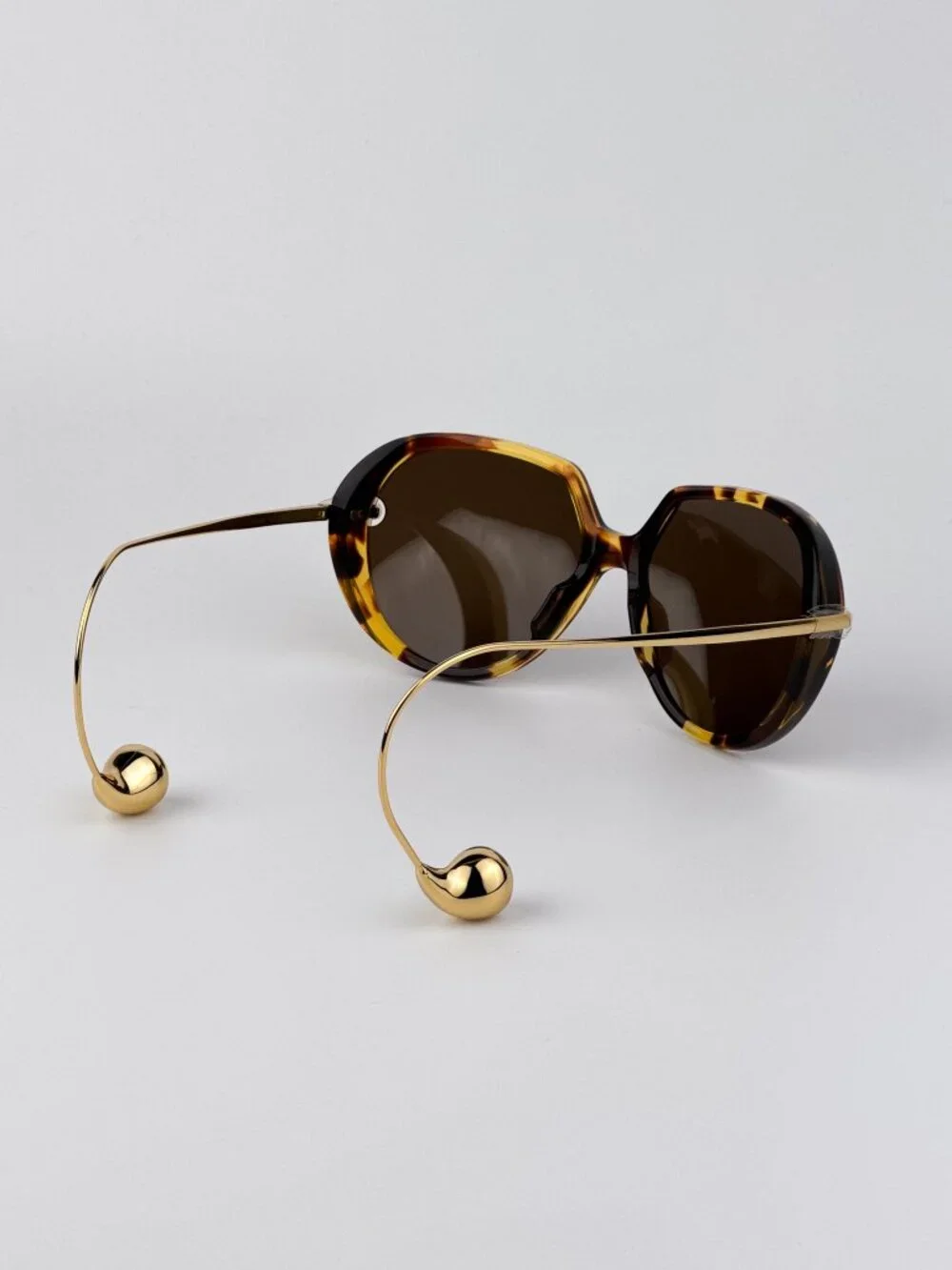 Bottega Veneta Women’s Sunglasses Havana Gold Square Oversized Frames BV1436S